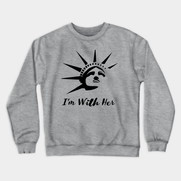 Minimalist Woman's Rights, Feminist, I'm With Her, Nasty WomanSTATUE OF LIBERTY Lady Liberty I Crewneck Sweatshirt by YellowDogTees